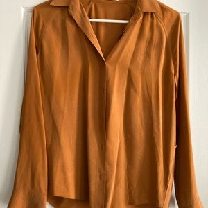 Everlane Burnt Orange Silk Button down